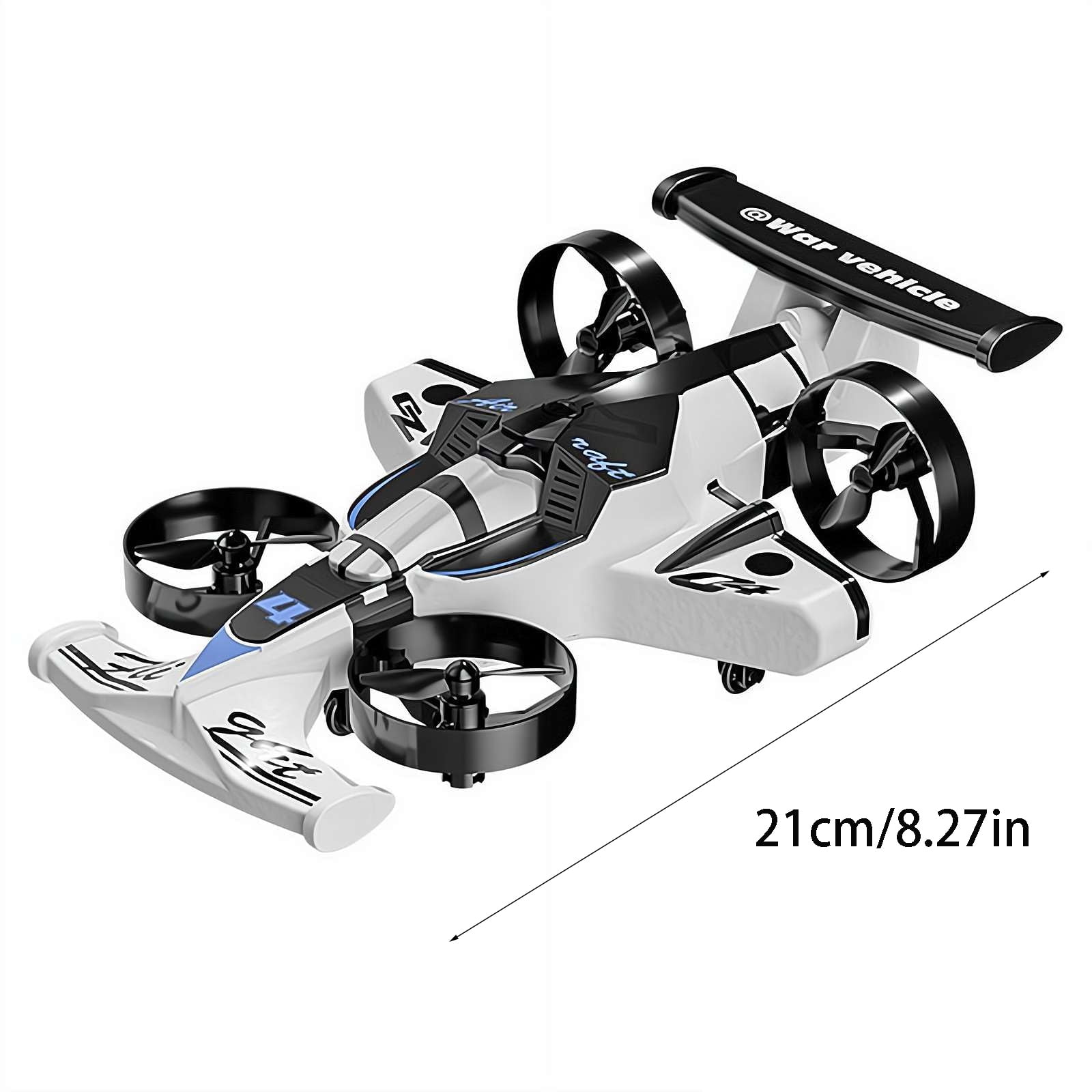 2-in-1 Land Quadcopter Drift Toy Car, Unmanned Aerial Vehicle Fixed-Wing Model, Remote Control Car and Drone Combo, Green