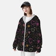 thumbnail image 3 of Kdxio Heart and Stars Print Women Men Sun Protection UPF 50+ Jackets Zip Up Long Sleeve Hoodie Hiking Lightweight with Pockets, 3 of 7