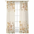 thumbnail image 7 of Sheer Curtains 84 inches Long 2 Panels Set Fall Plants Watercolor Ginkgo Wildflowers Linen Texture Tiers Sheers Rod Pocket Small Window Short Curtains for Kitchen Cafe, Each 52" W x 84" L, 7 of 7