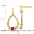 thumbnail image 2 of 14K Yellow Gold with Af. Ruby & White Sapphire Post Dangle Earrings, 2 of 6