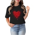 thumbnail image 4 of TIMIFIS T-Shirts de la Saint-Valentin pour Femmes Été Décontracté Ample Manches Courtes Col Rond T-Shirt Hauts Mignon Cœur d'Amour Imprimé Tee Shirt, 4 of 4