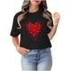 thumbnail image 4 of Blusas de Manga Corta para las Mujeres Divertida Impresión Cuello Redondo Camiseta Vintage, Blusas de Primavera para las Mujeres, 4 of 8