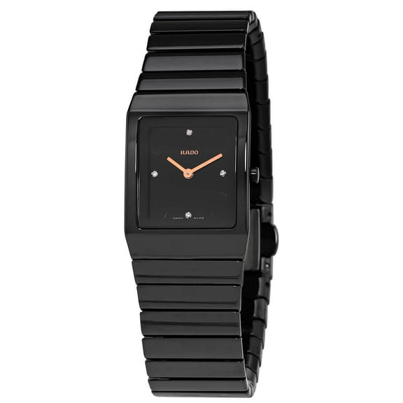 Rado Ceramica Black Diamond Dial Ladies Ceramic Watch R21702722