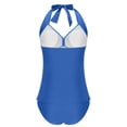 thumbnail image 5 of JAJAHO Tankini Swimsuits For Women 2 Piece Set V Neck Self Tie Halter Tummy Control Bathing Suits High Waisted Briefs Bottom Versatile Beachwear, 5 of 6