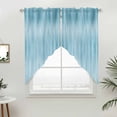 thumbnail image 2 of Swag Valance Curtains for Windows, Teal Blue Light Filtering Kitchen Curtains with Rod Pocket, Modern Abstract Art Ombre Striped Decorative Window Treatment Valances for Living Room, 36x63 - 2 PCS, 2 of 9