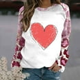 thumbnail image 2 of Busydd Valentine Sweatshirts for Women Trendy Round Neck Love Heart Sweatshirt Casual Lightweight Long Sleeve Pullover Tops Holiday Valentines Day Gifts, 2 of 4