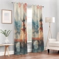 thumbnail image 6 of Blackout Curtains Window Curtain for Bedroom Living Room 1 Panel 82"x52" Chinese Towers and Bridges, 6 of 8