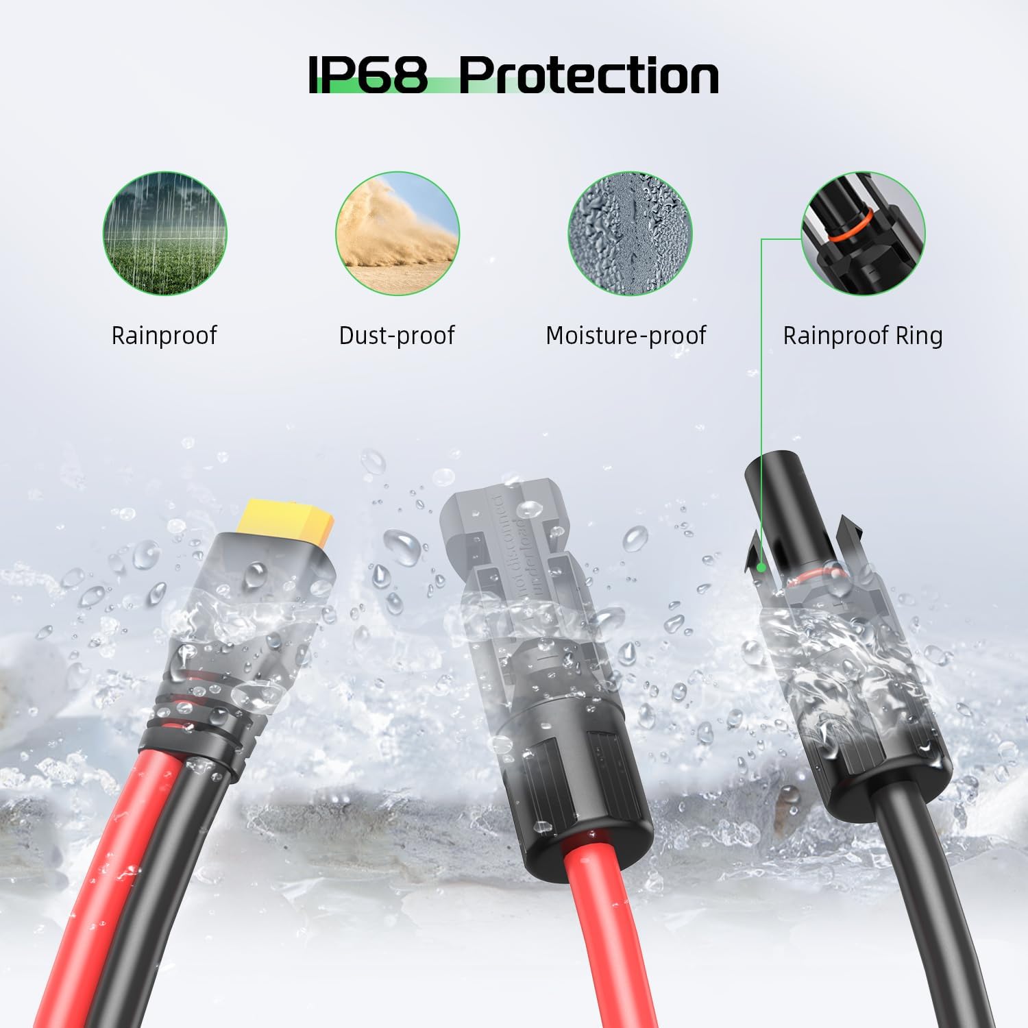 Stack Shadow Solar to XT60 Charge Extension Cable 12AWG 3.3Ft Solar Connector to XT60 Adapter Cable for Solar Panel to LiFePO4 Battery RV Portable Power Station Solar Generator