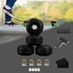 thumbnail image 4 of Juego de 4 ruedas de monopatín, dureza 100A, estable, antidesgaste, juego de rodamientos de rodillos y espaciadores para piezas de tablero de derrape Negro Macarena Ruedas de skate, 4 of 8