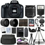 REDTAG CAMERA Canon EOS 4000D / Rebel T100 SLR Camera + 3 Lens Kit 18-55mm+ 16GB+ Flash & More