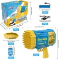 thumbnail image 2 of 69-Hole Rocket Bubble Gun – Automatic Bubble Machine with LED Lights, Rechargeable Battery, 2 Bubble Solution Bottles & Tray – Bazooka Bubble Blower Toy for Kids Outdoor Fun, 2 of 5
