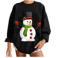 thumbnail image 2 of Qertyioot Femmes Christmas Impression Sweat-Shirt, Manches Longues Casual Col Rond Pull-Over de Mode, 2 of 5