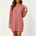 thumbnail image 2 of Long Sleeve Dresses for Women Sweatshirt Dress with Pockets - Loose Fit Casual Midi Dress for Fall & Winter, 2 of 9