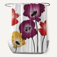 thumbnail image 1 of Simply Daisy 70" W x 73" H Poppies Floral Print Polyester Shower Curtain, Purple, 1 of 3