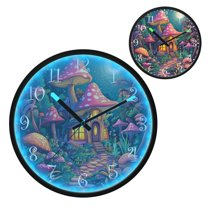 Voice Activated Clock with Glow Light 12 Inch Large Silent Wall Clock Battery Operated for Home Decor Whimsical Fairy House