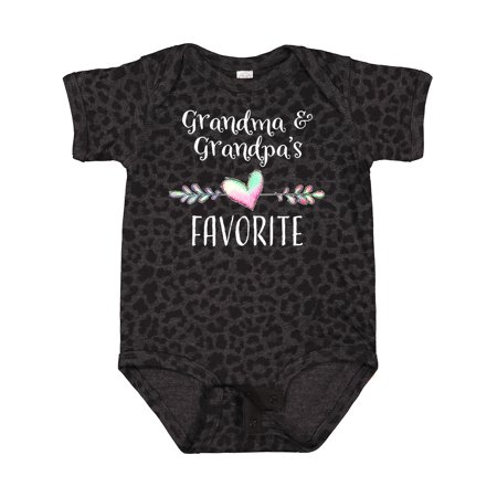 

Inktastic Grandma and Grandpas Favorite- Heart Grandchild Gift Baby Boy or Baby Girl Bodysuit