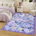 thumbnail image 3 of DUKINO 8x10 Area Rug, Floral Rugs for Living Room, Lightweight Non Slip Washable Rug, Indoor Low Pile & Non-Shedding Boho Design Rugs for Bedroom, Living Room, Dining Room, Purple, 3 of 8