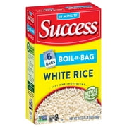 Success Boil-in-Bag Rice, Precooked Long Grain White Rice, 21 oz, 6 Bags