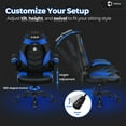 thumbnail image 6 of CELTOSS  Blue Gaming Chair, Flip-up Armrest Computer Chair Ergonomic Office Chair PU Leather Desk Chair Executive Adjustable Swivel Task Chair, 6 of 12