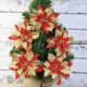 thumbnail image 5 of 3/5/10 piezas de flores navideñas rojas con purpurina de 14 cm, flores artificiales para árbol de Navidad, decoración navideña colgante para el hogar, Año Nuevo, Navidad, 5 of 5