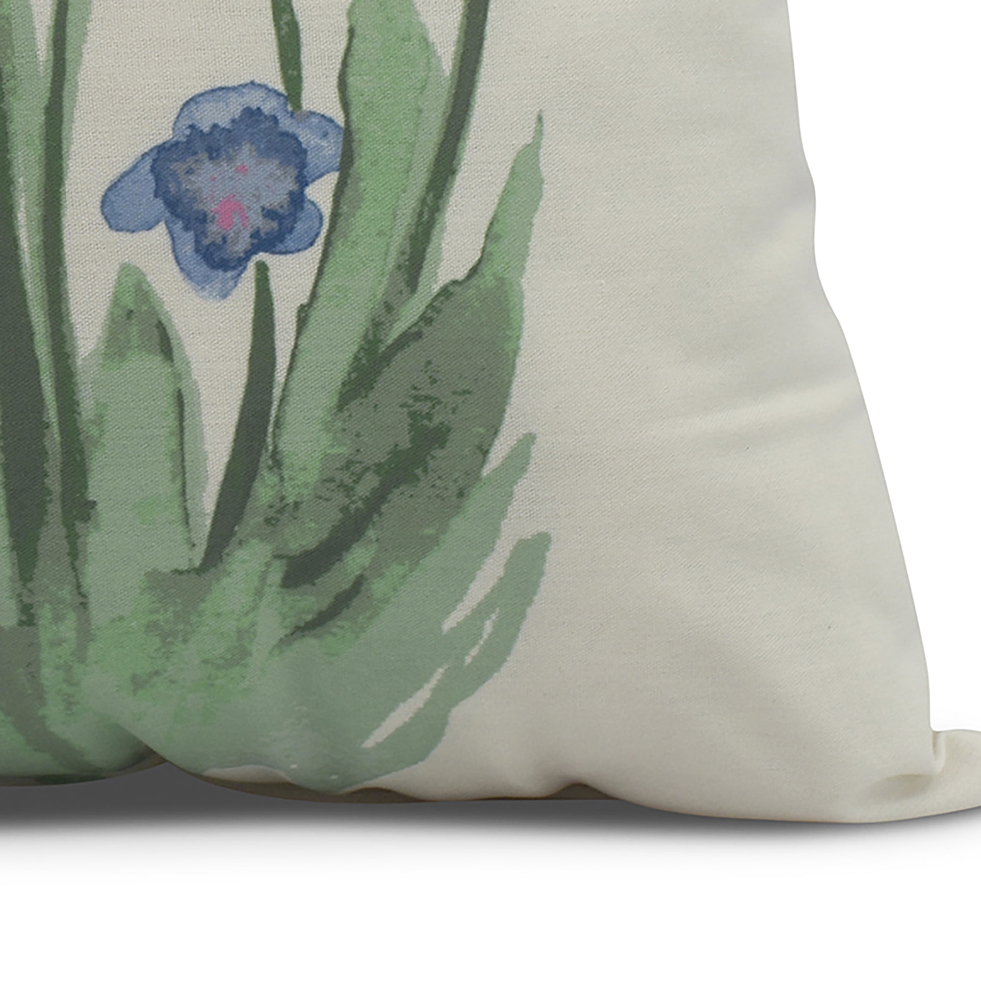Simply Daisy, 16" x 16" Pretty Little Flower Outdoor Pillow, Light Blue
