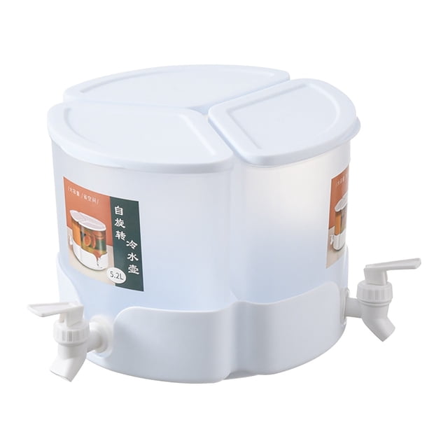 Distribuidor de bebidas frías Dispensador de bebidas giratorio de tres compartimentos con grifo Cubo de agua fría Distribuidor de jugo para té helado Café Limonada