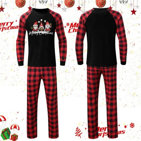 

LEEy-world Matching Christmas Pjs For Family Matching Christmas Family Pajamas Sets Xmas Elk Reindeer Print Loungewear Outfits