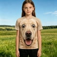 thumbnail image 4 of TGPMGRZ Cartoon T Shirt for Kids Back to School Short Sleeve Funny 3D Animal Tops Halloween Party #A09 Khaki 14-15 Years, 4 of 6