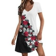 thumbnail image 2 of Dresses for Women Short Women's Fashion Casual Printed With Pockets Bohemian Beach V-Neck Short Sleeve Dresses, 2 of 4