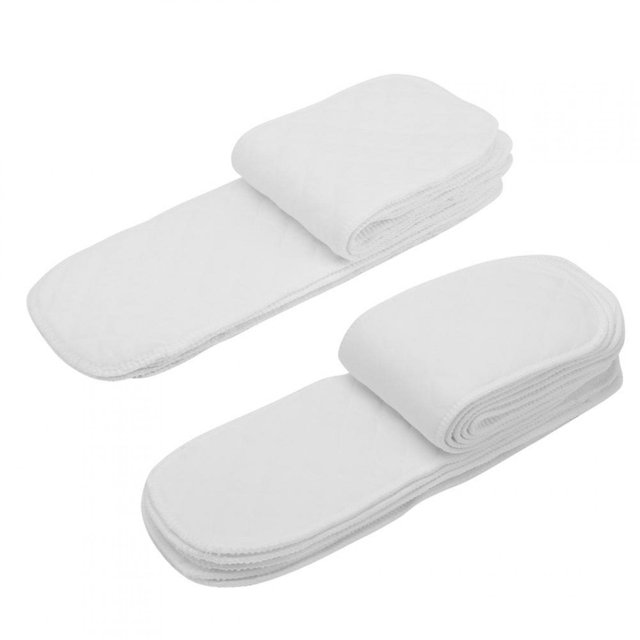Insertos de pa?ales de tela Inserto Forros reutilizables de algodón Biodegradable lavable Sin adhesivo para un fácil reposicionamiento (paquete de 10)(3 capas) Ecomeon no