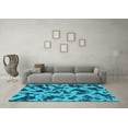 thumbnail image 3 of Ahgly Company Indoor Round Abstract Turquoise Blue Modern Area Rugs, 7' Round, 3 of 4