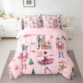 thumbnail image 2 of Feelyou Kawaii Pink Nutcracker Twin Bedding Sets 7-Piece, Christmas Princess Bedding Comforter Set, Teen Kid Child Reversible Sheet Sets, Microfiber Bedroom Decor, 2 of 7