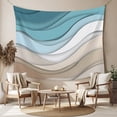 thumbnail image 2 of Turquoise Brown Tapestry for Bedroom Wall Hanging Tapestry, Teal White Geometric Gradient Stripes Ceiling Backdrop Tapestries Poster Blanket Wall Decor for Teens Room Living Room Dorm 51" x 59", 2 of 8