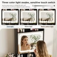 thumbnail image 4 of VEANERWOOD 21.4" Vanity Desk Set with LED Light Mirror, Glass Top Makeup Table with 2 Drawers, 8 Shelves, Dressing Table with Foldable Panel and Charging Station for Small Space, 4 of 6