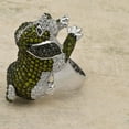 thumbnail image 2 of Green Zirconia Studded Beagle Sterling Silver Ring - 10, 2 of 2