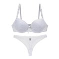 thumbnail image 1 of Women Lingerie Strappy Sexy Lace Bra Set See-through Lingerie Underwear Panties 75B (White), 1 of 3