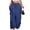 Royal Blue, variant on Drawstring Cotton Linen Pants for Women, High Waist Wide Leg Harem Trousers with Pockets - Breathable Loose Fit Boho Palazzo Pants Army Green L