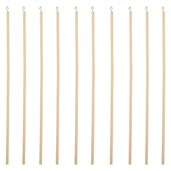 Mutmorningal 10-Pack Wooden Craft Sticks with Hooks for Shadow Puppetry, Thin Unfinished Wood Dowels Ideal for Puppet Making and Crafts