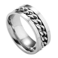 thumbnail image 4 of K-KED Stainless Steel Rotatable Ring Spinner Chain Rotable Rings Punk Reliever Men US~-Black-6, 4 of 9