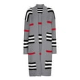 thumbnail image 3 of Patlollav Women Cardigan Tops Winter Striped Casual Long Sleeve Long Sweater Coat, 3 of 6