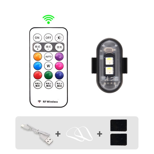 Wireless Light Aircraft Airplane Helicopter Warning Lights RGB Led Aircraft Strobe lights Motorcycle Lights LED Flash Position,1