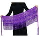 thumbnail image 1 of Guardurnaity a la cadera de moda, bufanda Retro con borlas, hermosa envoltura multicolor, ropa de baile, diamantes de imitación brillantes, disfraz Prendas para la parte inferior del cuerpo Violeta, 1 of 6