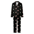 thumbnail image 4 of mgoYE Family Christmas Pajamas Matching Sets Satin Long Sleeve Holiday Casual Lounge Soft Xmas Silk Pjs Two Piece Sets, 4 of 9