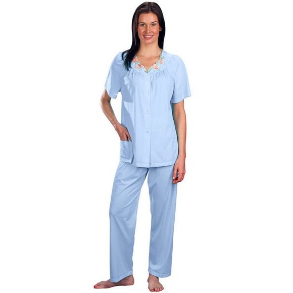 Velrose Lingerie Shadowline Short Sleeve Button Down Pajama Set 76280/76280X