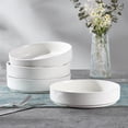thumbnail image 2 of Vesteel Pasta Bowls Set of 4, 32oz Large Salad Bowls for Dinner Serving Soup, Ceramic Stoneware Pasta Plates with Textured Stripes, Microwave & Dishwasher Safe, Speckled White, 2 of 8