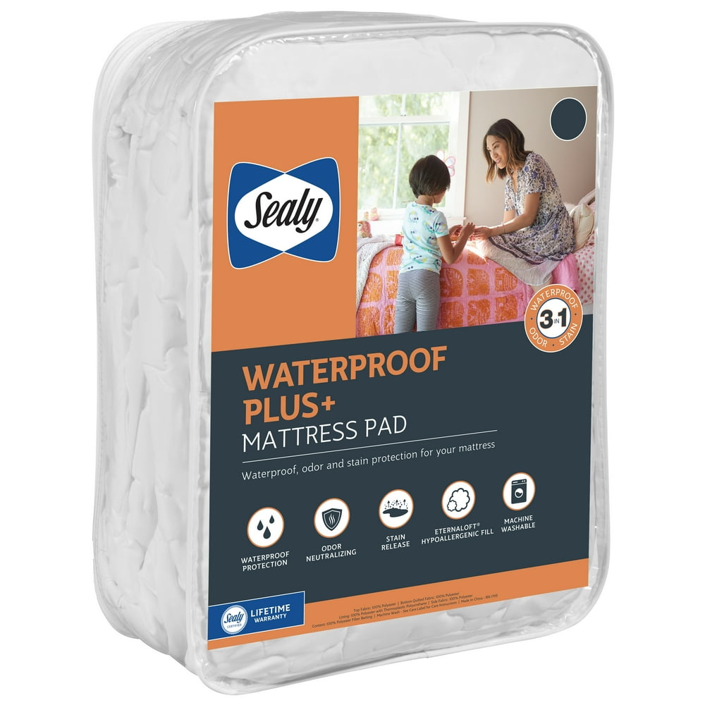Sealy Waterproof Plus+ Mattress Pad, Queen