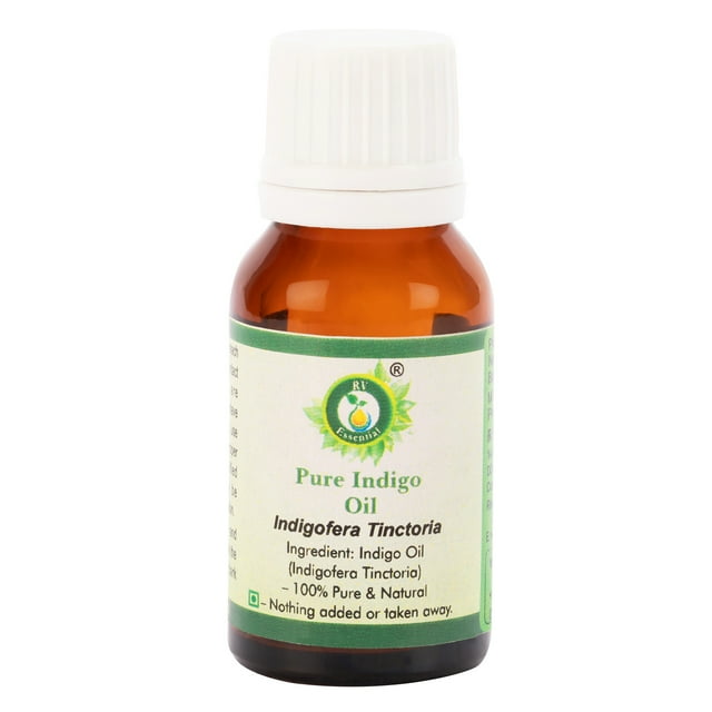Indigo Oil Indigofera Tinctoria For Hair For Body For Massage Pure Indigo Oil Pure Natural 15ml 0.507oz By R V Essential
