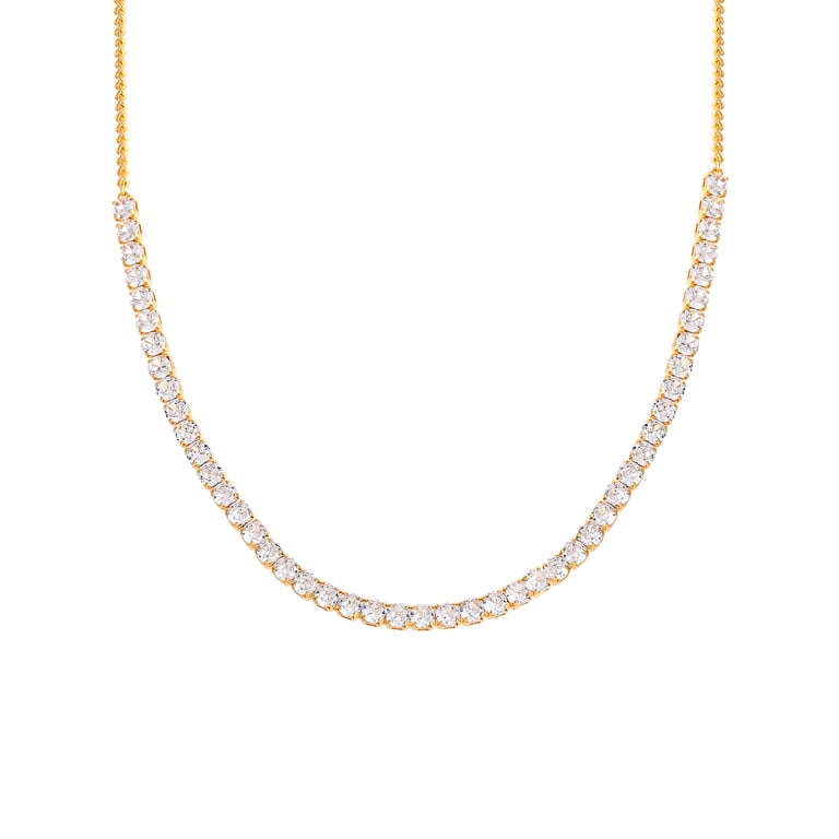 Believe by Brilliance Tennis Necklace and Earring Set, Gold photo 5