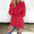 thumbnail image 2 of FYDUU Hoodies for Women Solid Color Knit Hoodie Sweaters Cozy Sweatshirt Casual Long Sleeve Pullover Tunic Tops Fall Winter Outfits, 2 of 7