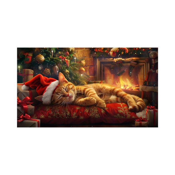 Decoración Navideña Con Gatos, Fondo De Tela, Fotografía, Pancarta De Tela Para Colgar